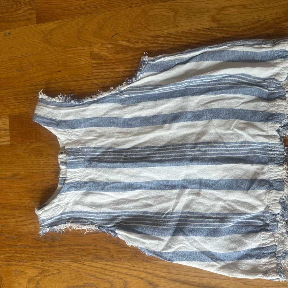 Altar'd State Blue and White Striped Tank Top